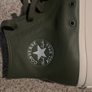 Olive leather green Converse